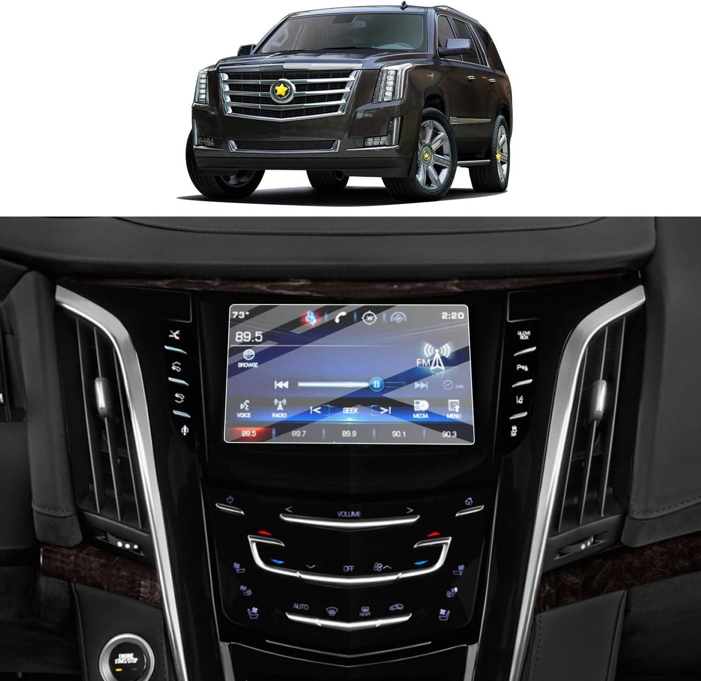 Screen Protector for 2015-2020 Cadillac Escalade CUE 8" Navigation Display - Tempered Glass