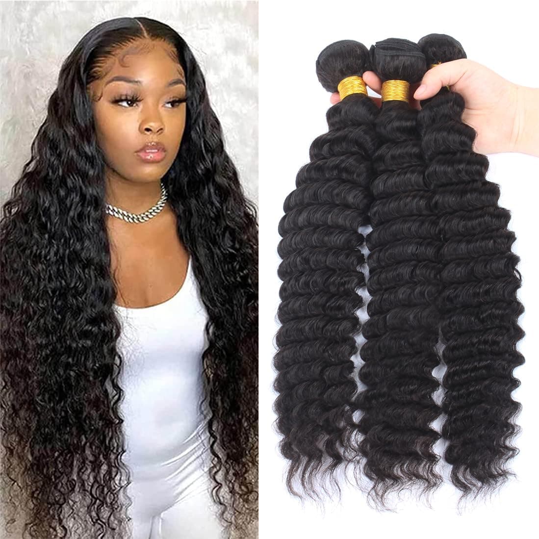 12A Brazilian Virgin Hair Pineapple Deep Wave 3 Bundles 20 20 20 300g Virgin Brazilian Remy Deep Wave Human Hair Bundles 100 Unprocessed Virgin Remy Hair Bundles Natural Color