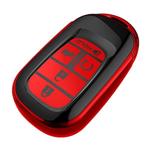 Tukellen for Honda Key Fob Cover Premium Soft TPU Full Protection Key Fob Case for 2022 2023 2024 2025 2026 Accord Civic HRV CRV Pilot Passport Smart 5Buttons Smart Remote Key Protector Red
