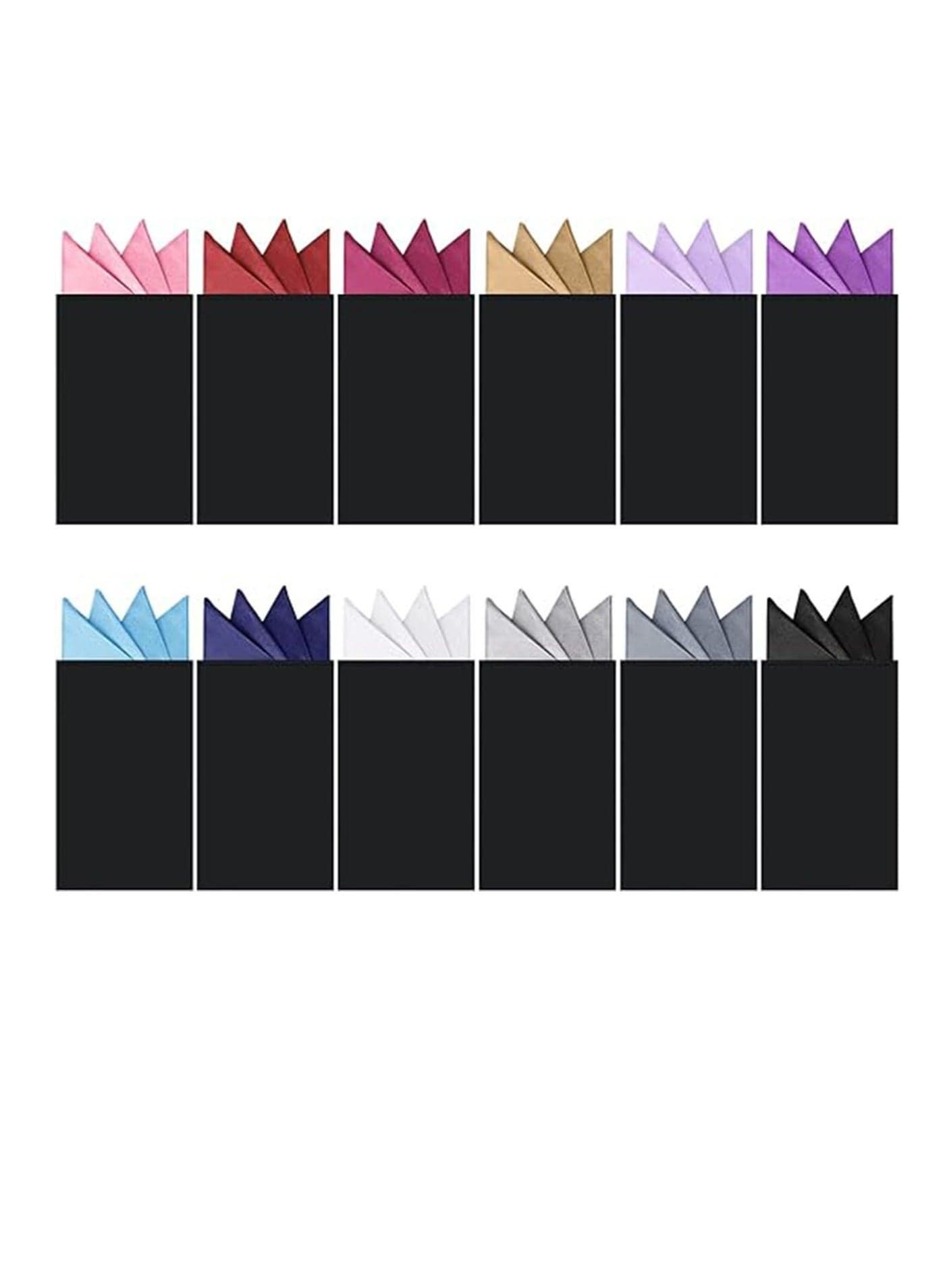 12 Pcs Pocket Squares, for Men Prefolded Suit Squares on Card Masculine Polyester Handkerchief Accessories, Made of Quality with Paper Cards, Suitable Most to Wear