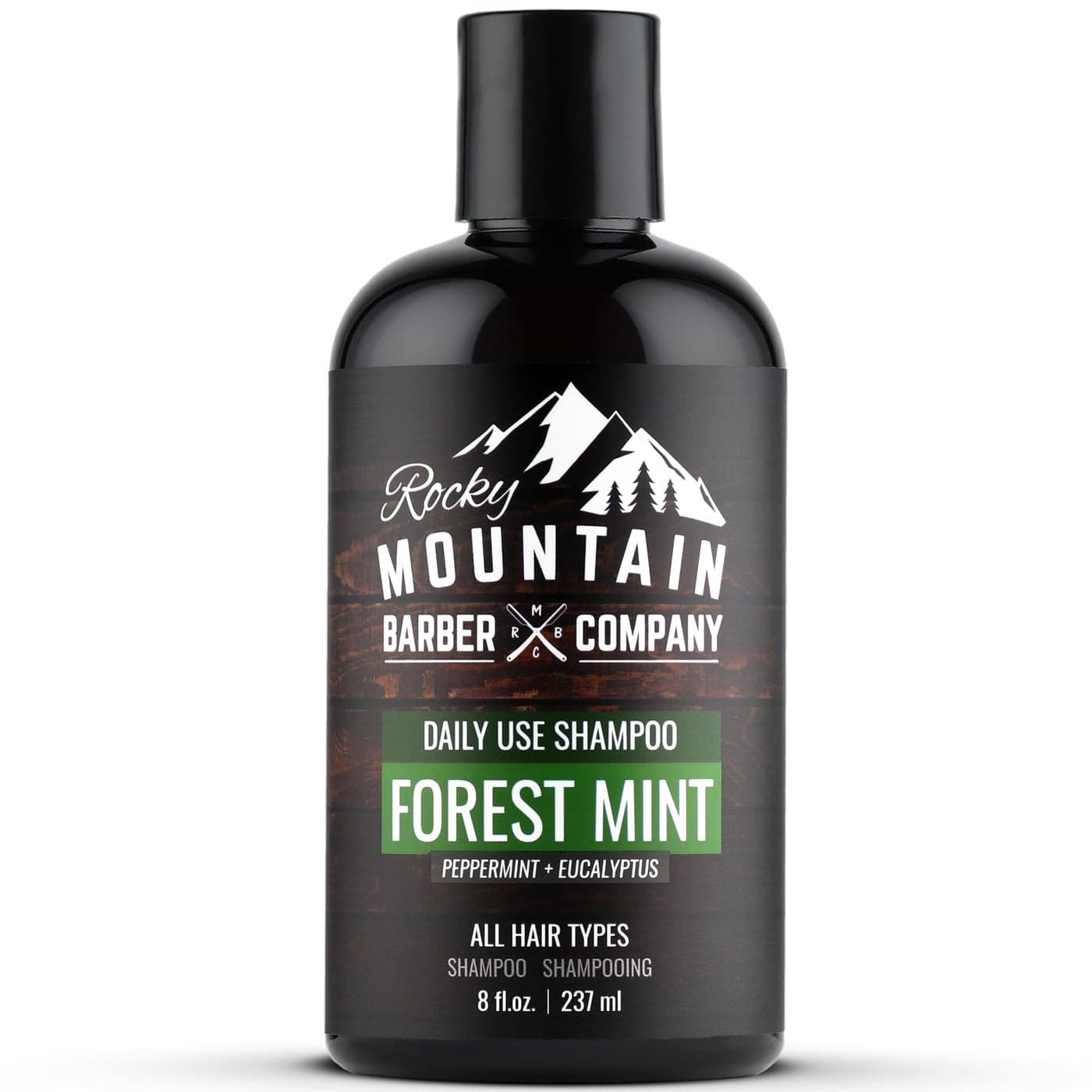 Rocky Mountain Barber Company Mens Shampoo Tea Tree Oil Peppermint Eucalyptus for All Hair Types