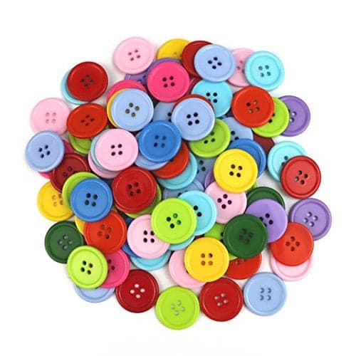 100Pcs 30mm Random Color Buttons for Sewing Fasteners Scrapbooking and DIY Craft