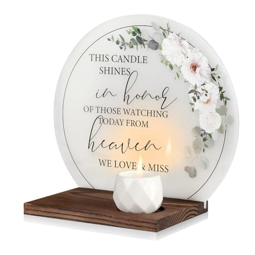 Memorial Candle Sympathy Gifts Wedding Memorial Sign Memorial Service Decorations Bereavement Gifts for Loss of Loved One in Memory of MomFatherHusband