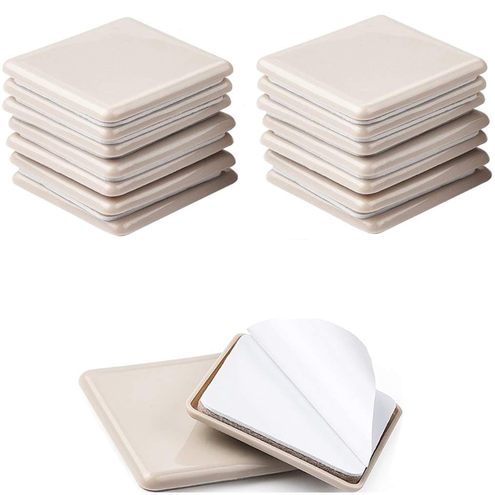 Liyic 16 Pack 25inch Self Stick Square Furniture Moving Sliders for Carpet 212 SelfAdhesive Furniture Slider Furniture Mover Moving Pads Moving Furniture SlidersSelf Adhesive Furniture Movers
