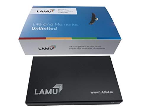LAMU Portable Digital Photo Organizer - Digital Picture Manager for Windows - Software to Easily Organize Your Photos and Videos - Digital Photo Storage - 1 Terabytes (Charcoal Black)