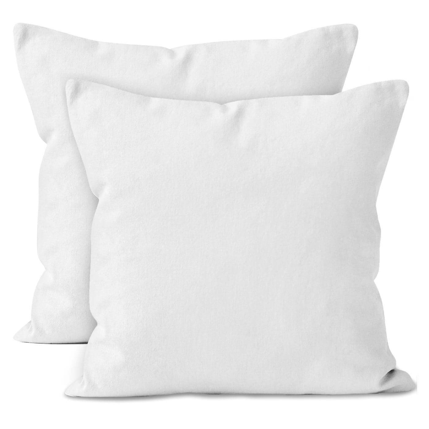Encasa XO Throw Pillow Covers 24x24 in Set of 2 White No Inserts Cotton Pillow Covers for Living Room Bed Sofa Couch Decorative Cushion Covers with Improved Zippers