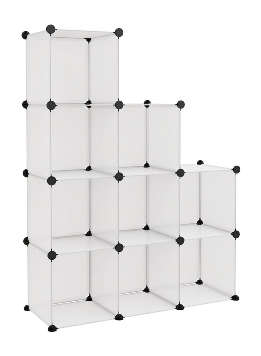 9 Cube Plastic Shoe Storage Organizer Units, Stackable Shoe Organizing Rack, Closed Shoe Organizer Boxes Bins with Doors, Space Saving Shoe Storage Cabinet