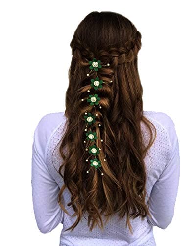 Hair Flare Flower Hair Vein, Hair Accessories for Women - 1718 Hairpins Artificial Flowers - Green