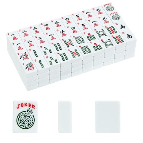 GUSTARIA 12 American Mahjong Tiles 166 Tiles with White Color Tiles Only No Dice and Other Accessories