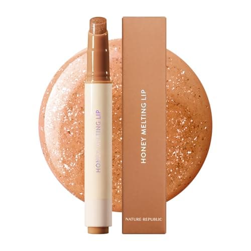 Nature Republic HONEY MELTING LIP GLITTER 14 MAPLE SOFT LIP STICK Hydrating Gloss Moisturizing balms Shine Glimmer Finish ShimmerySheer tint korean make up