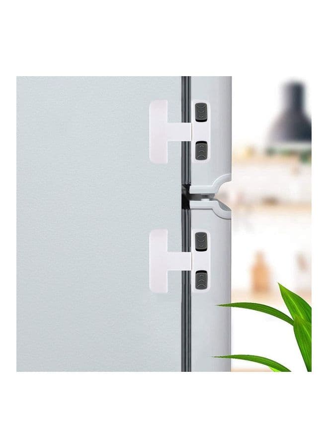 2-Piece Fridge Freezer Door Latch Lock White