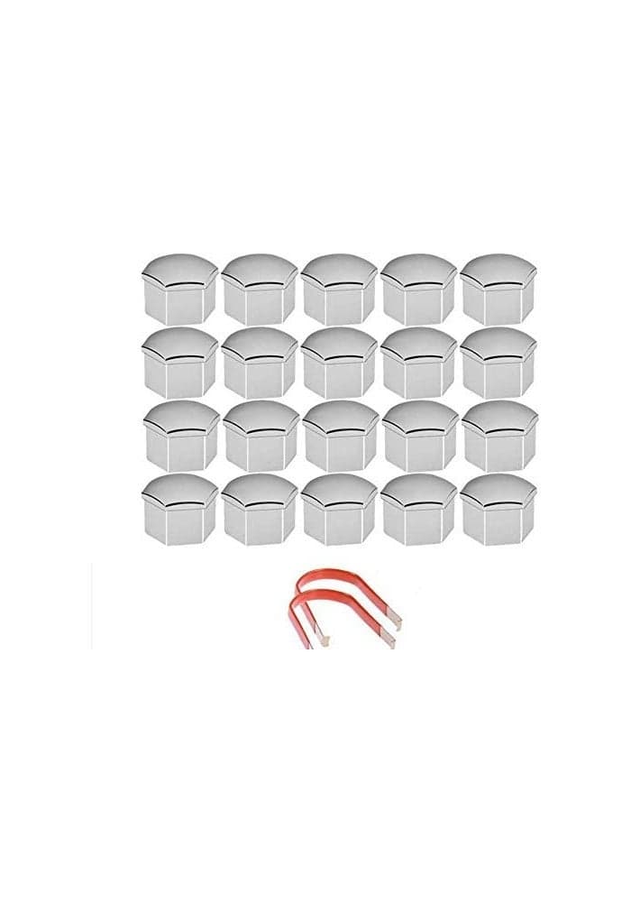 Space-parts 17MM Chrome Wheel Lug Nut Bolt Cover Caps with Removal Tools for VW, Audi, BMW, Mercedes