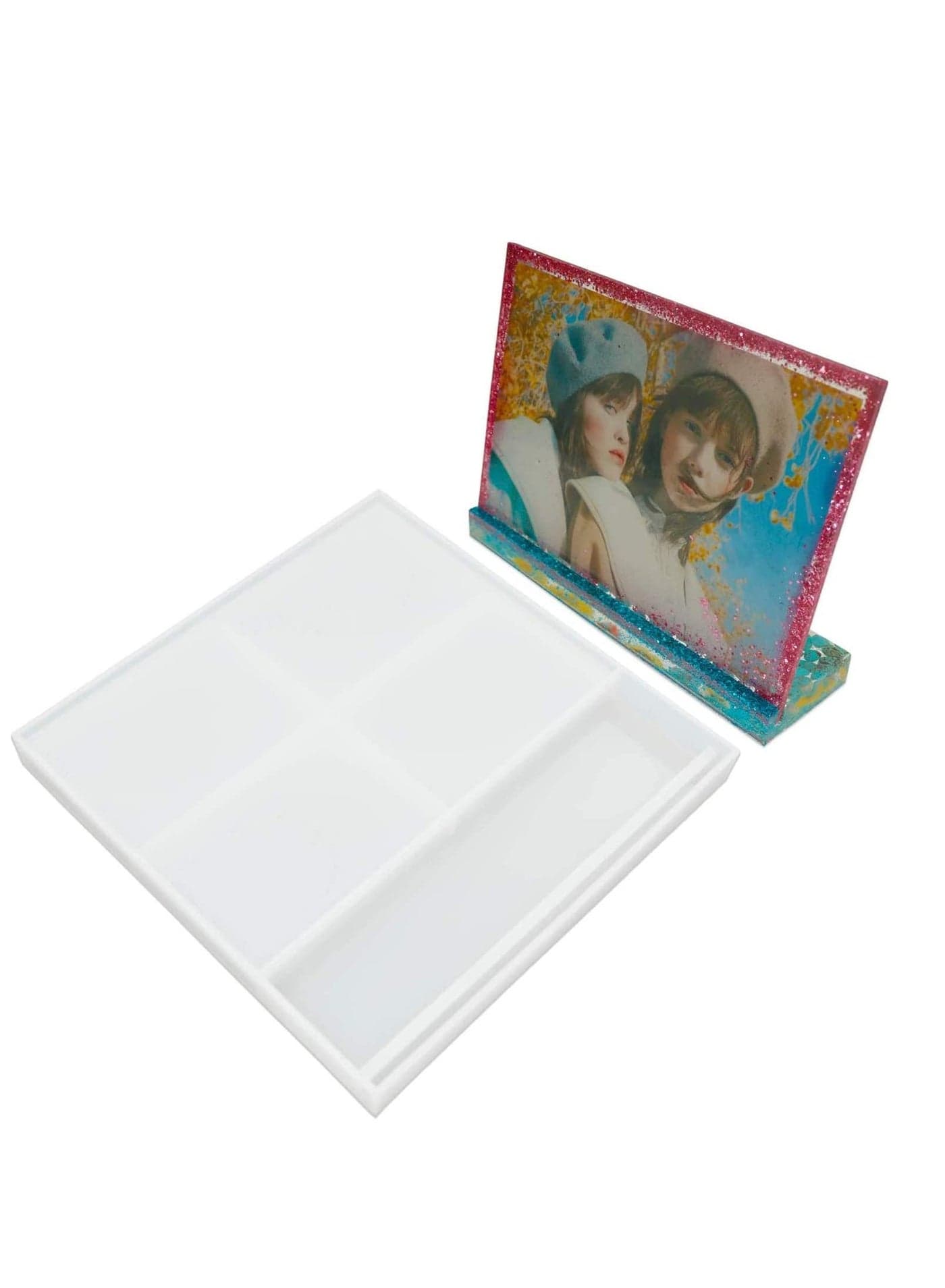 Photo Frame, Epoxy Resin Mold, Rectangle Picture Frame Silicone Molds, Rectangle Storage Box Silicone Mold Keep Countertop Neat for Home Decoration, DIY Crafts, and Handmade Gifts