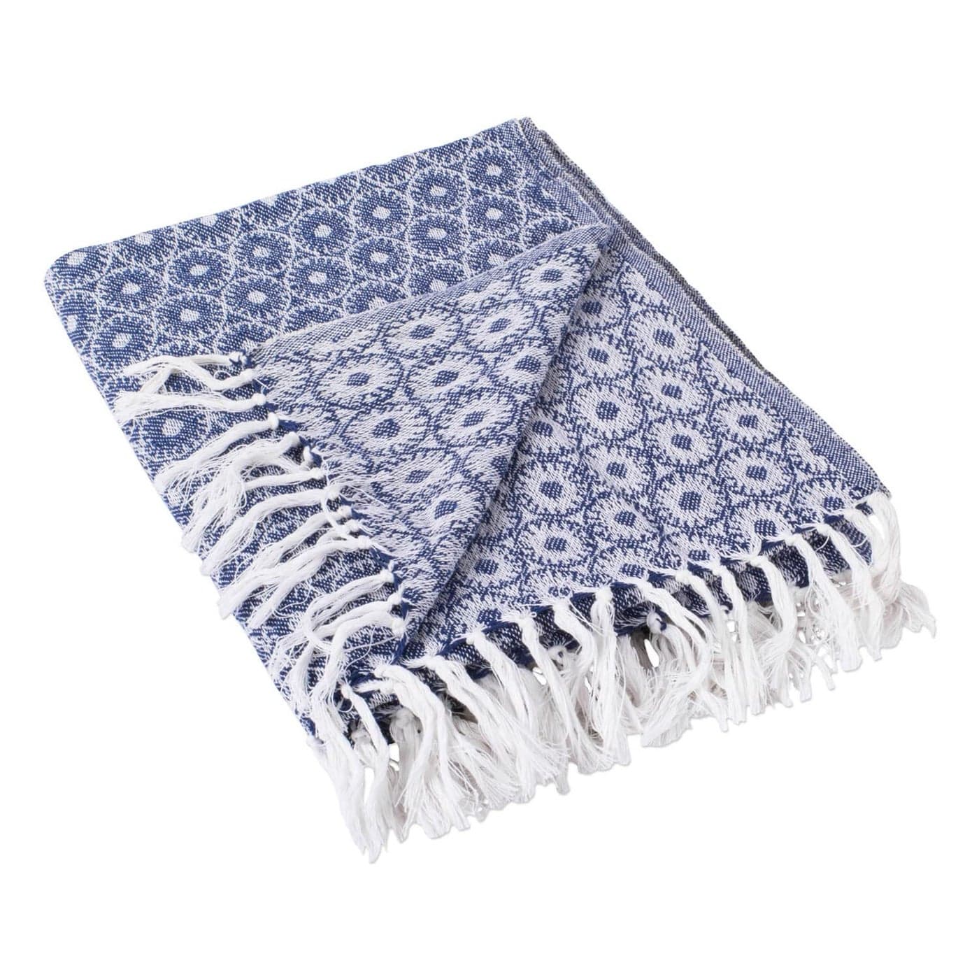 DII Rustic Farmhouse Throw Blanket with Decorative Tassels Use for Chair Couch Bed Picnic Camping Beach Just Staying Cozy at Home 50x60 Nautical Blue