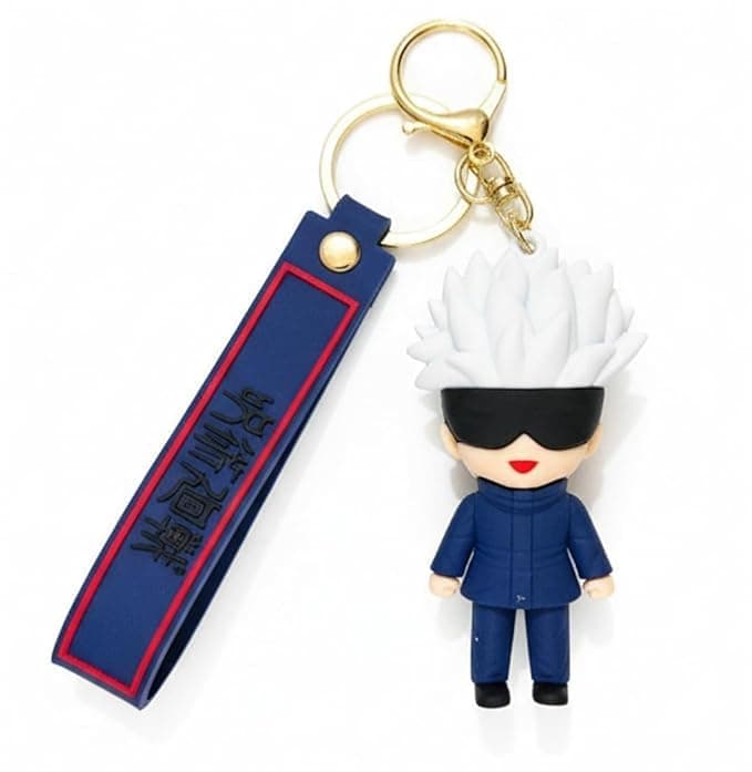 FowWelt Cartoon Characters Keychain for Girls & Boys – Cute Silicone Keyring Accessories | Key Purse, Backpack, Car Charm | Lightweight & Durable (Jujuts Kisen)