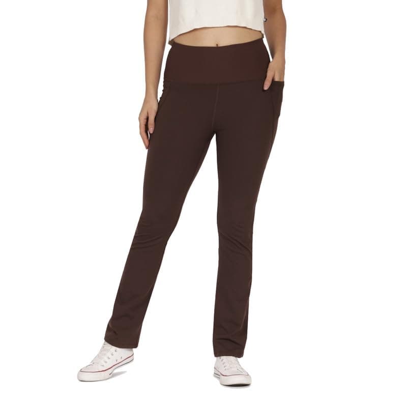 BlissClub Women The Ultimate Flare Pants with 4 Pockets - Tall | Above 5.5" | High Rise Flared Pants | Polyester, 2XL