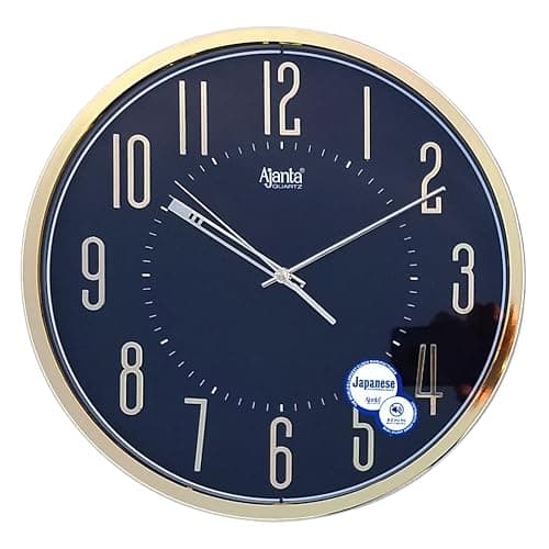 Ajanta Plastic Abstract Sweep Analog Clock (30.3 Cm X 30.3 Cm X 4.5 Cm, Black)
