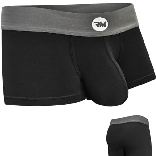 Real Men 3in Modal Boxer Briefs D Pouch Xl 1pk Blk Mens Support Underwear Ball Support Underwear For Men
