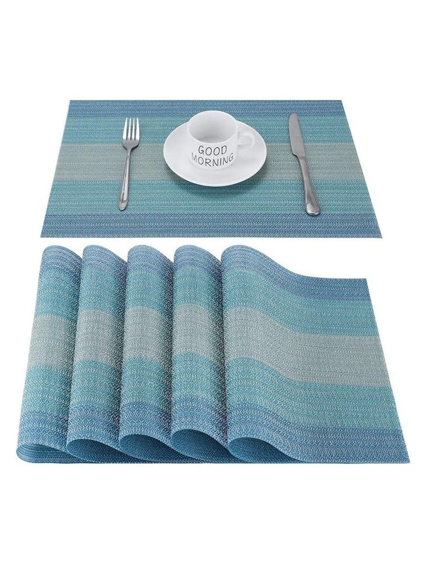 Set of 8 Placemats, Non-Slip Crossweave Woven Vinyl Insulation Place Mat Washable Table Mats for Restaurants Party Decoration 45 x 30 cm