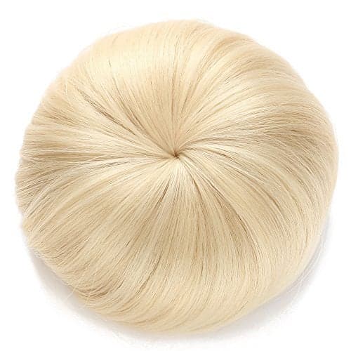Onedor Synthetic Fiber Hair Extension Chignon Donut Bun Wig Hairpiece 613 Pre Bleach Blonde