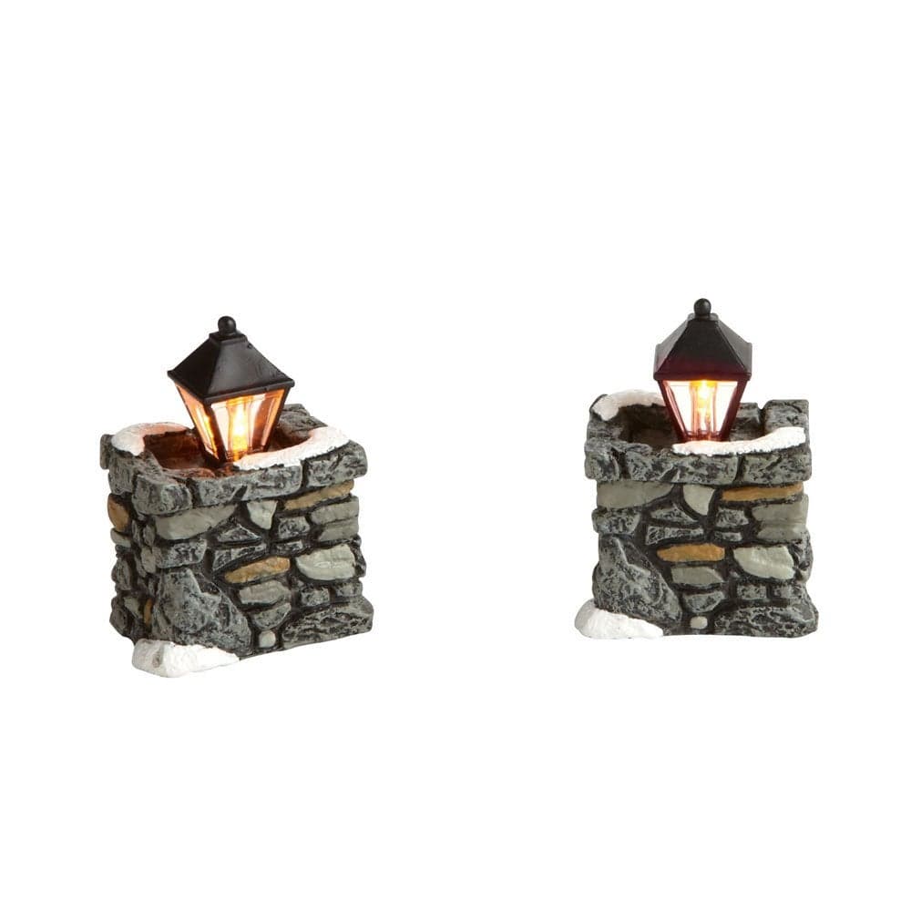 Department 56 Accessories for Villages Limestone Lamps 189 Inch Gray