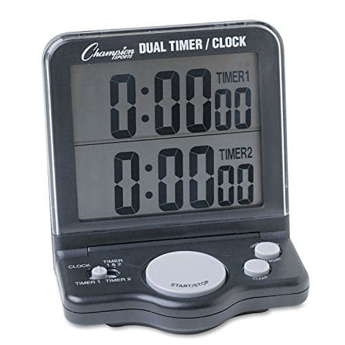 Champion Sports Dual Timer Black 412 in W X 5 in H