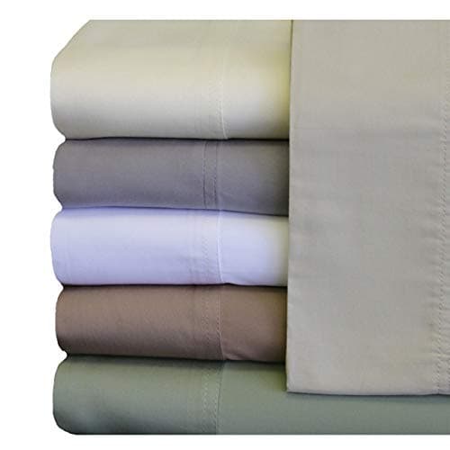 Royal Hotel Bedding ABRIPEDIC Tencel Sheets, 600 Thread Count Silky Soft and Naturally Pure Fabric, 100% Woven Tencel Lyocell Sheet Set, 4PC Set, Queen Size, White