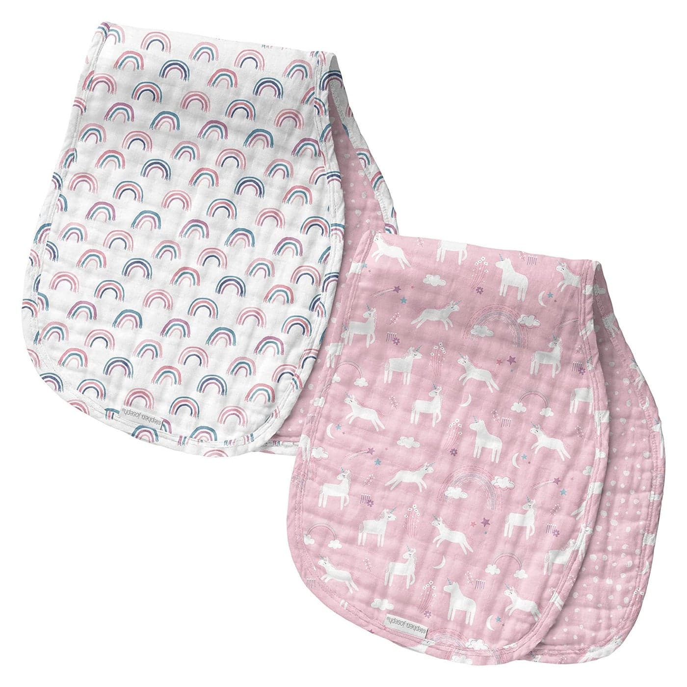 Stephen Joseph Muslin Baby Burp Cloths 2Pack 100 Cotton Burp Cloth for Baby Boys and Girls Unicorn