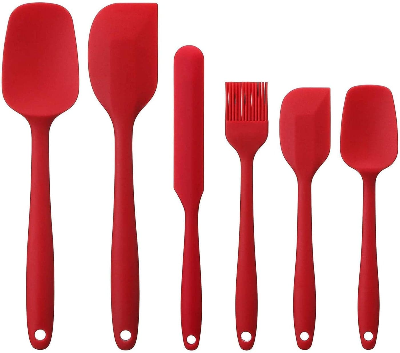 Granthi Enterprise Silicone Spatula Sets of 6 Pcs Made of Food Grade Silicone One Piece Design Seamless HeatResistant Spatula Perfect for Spatula Cooking Baking and Mixing Color Black Red