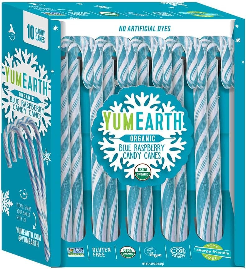 YumEarth Organic Blue Raspberry Candy Canes
