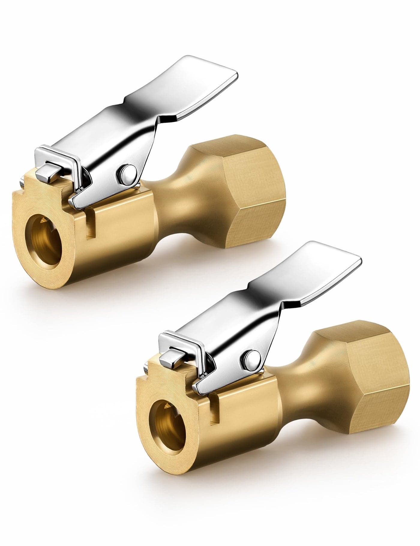 AstroAI Air Chuck, Heavy Duty Open Flow Lock On Tire Chuck with Clip for Inflator Gauge Compressor Accessories, Yellow