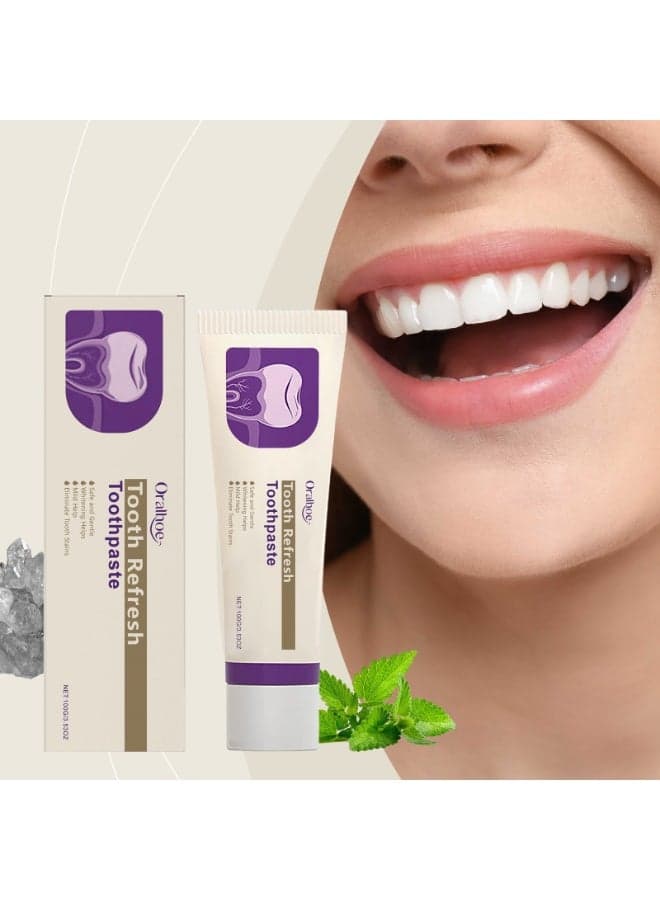 ORALHOE Brightening & Whitening Toothpaste 100g | Gentle Stain Removal, Root Cleaning, Long-Lasting Freshness