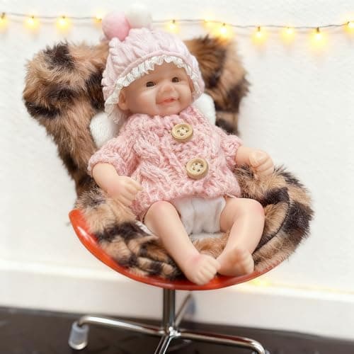 Gileutay 6 inch Soft Silicone Baby Doll Full Body Girl Real Life Tiny Reborn Baby Dolls Miniature Realistic Newborn Baby Dolls Anatomically Correct