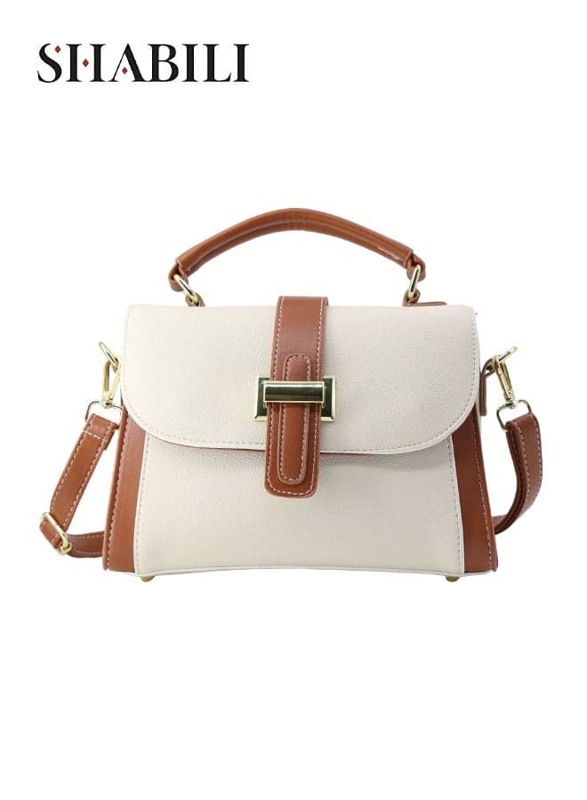 Women PU Multi-Pocket Shoulder Bag Crossbody Bag Sling Satchel, Ladies Tote Bags Handbag Ladies Bag Cross Bags with Adjustable Strap, Large Capacity Organizer for Casual Party Travel Commute (Beige)