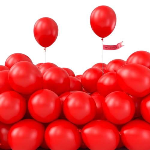 PartyWoo Red Balloons 50 pcs 5 Inch Small Mini Matte Red Latex Balloons for Graduation Wedding Independence Day Valentines Day Memorial Day Christmas Engagement Birthday Party Decorations RedY57