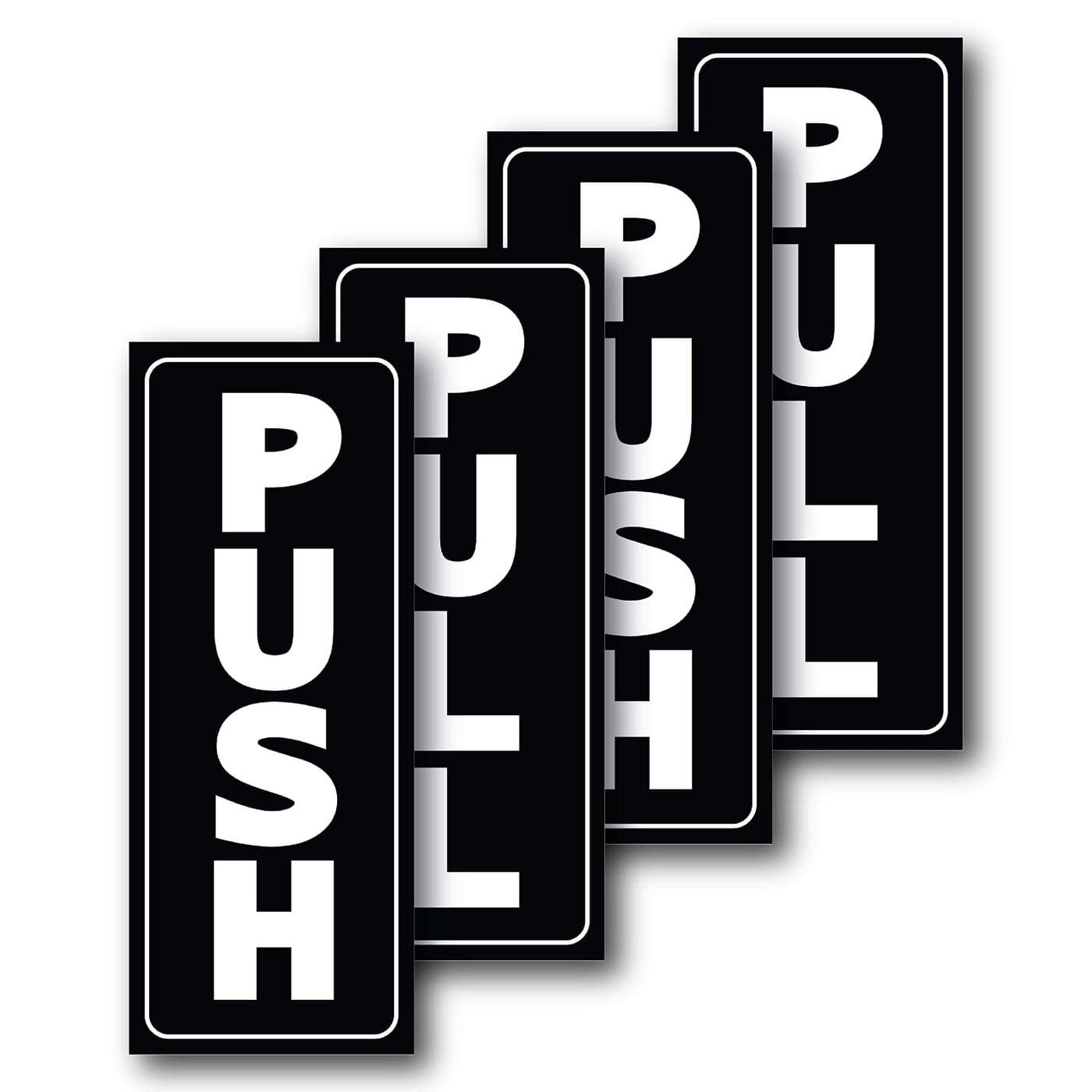 Push Pull Door Stickers for Glass Door 2 x 5 Self Adhesive Vinyl Sign Decal