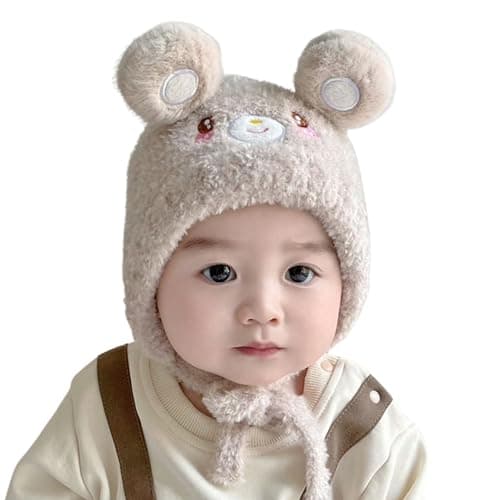 Tomorrow Fashion Baby Winter | Plush | Baby Soft Knitted Hat with Little Ears | Toddler Thermal Hat | Children’s Winter Cap | Woolen Cap for 1-3 Year Old Kids (in, Age, 6 Months, 24 Months,) Cream