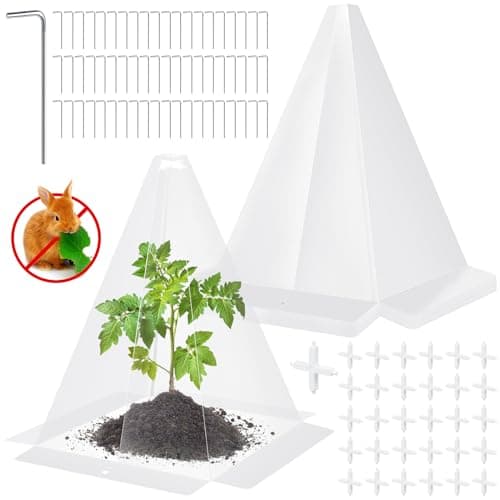 30 Packs 12"x 8" Garden Cloches for Plants,Plant Protectors from Animals,Plant Cages for Outdoor Plants,Plant Covers from Animals,Chicken Wire Cloche with Stakes for Protect Plants,Seedling,Vegetables