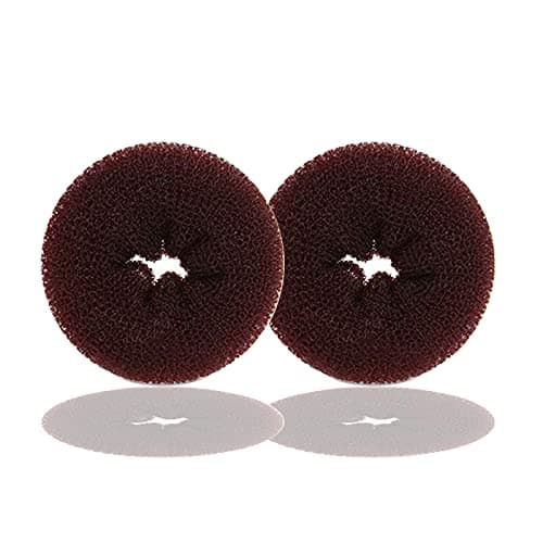 Kitjans Hair Donut Bun Maker, 2PCS Large 3.5 Inch Ring Style Bun for Thick, Long Hair (Brown)
