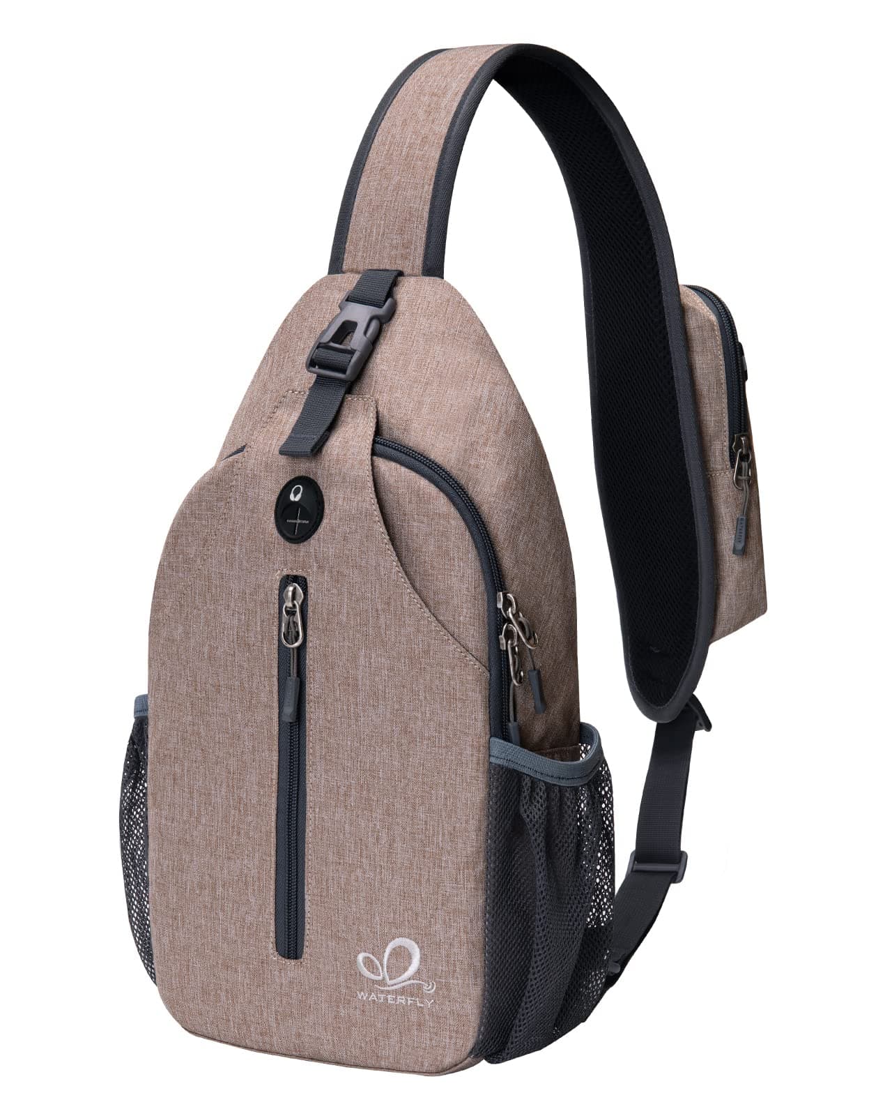 WATERFLY Crossbody Sling Backpack Sling Bag Travel Hiking Chest Bags Daypack (Flaxen)