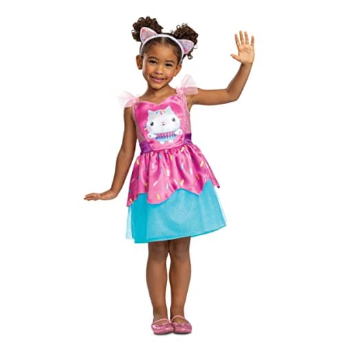 Disguise Cakey Cat Costume for Kids, Official Gabby's Dollhouse Costume and Cat Ears Headband, Toddler Size Medium (3T-4T)