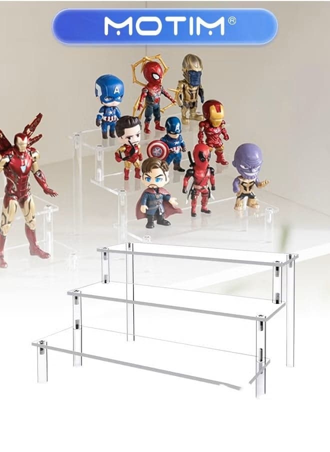 3 Tier Clear Acrylic Riser Display Shelf Ornament Display Organizer Cupcake Desserts Stand for Party Display Shelves for Decoration