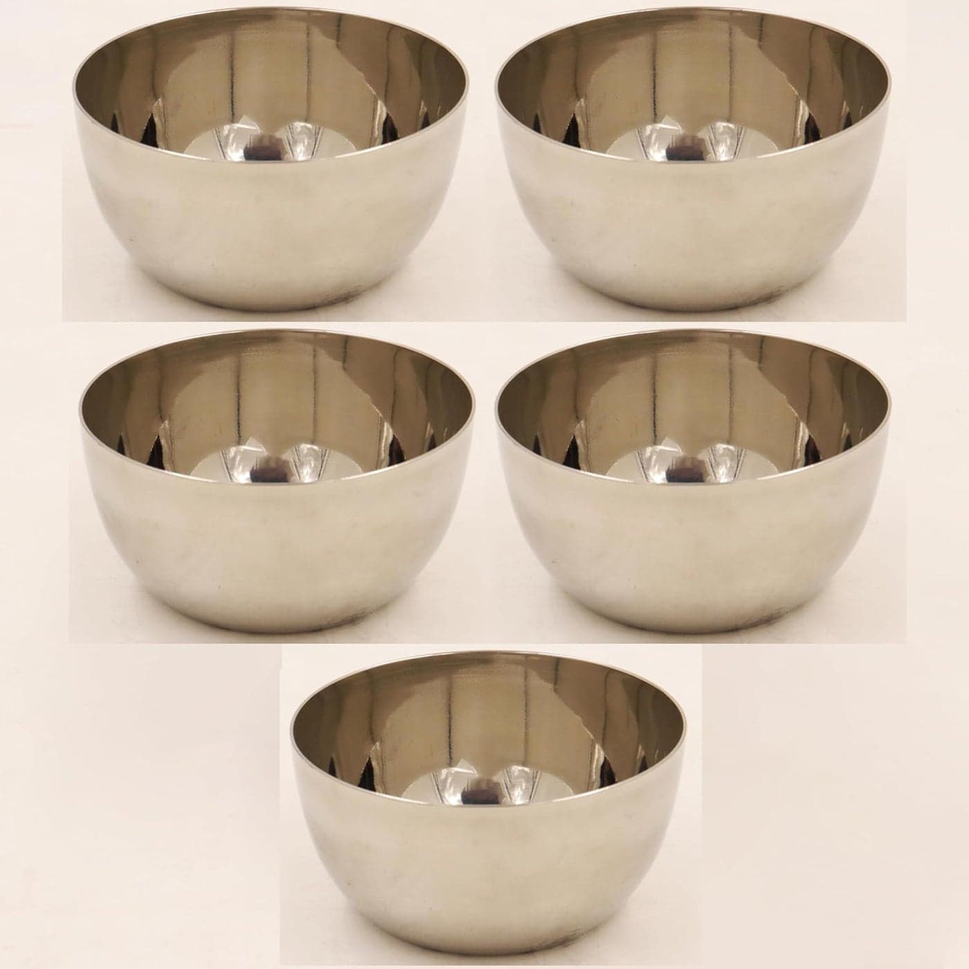 Spillbox Stainless Steel Dessert BowlQuarter BowlSnacks CupDessert Cup Set Side Dish CupMirror Finish BPA Free Dessert Deep Cup Pack of 5