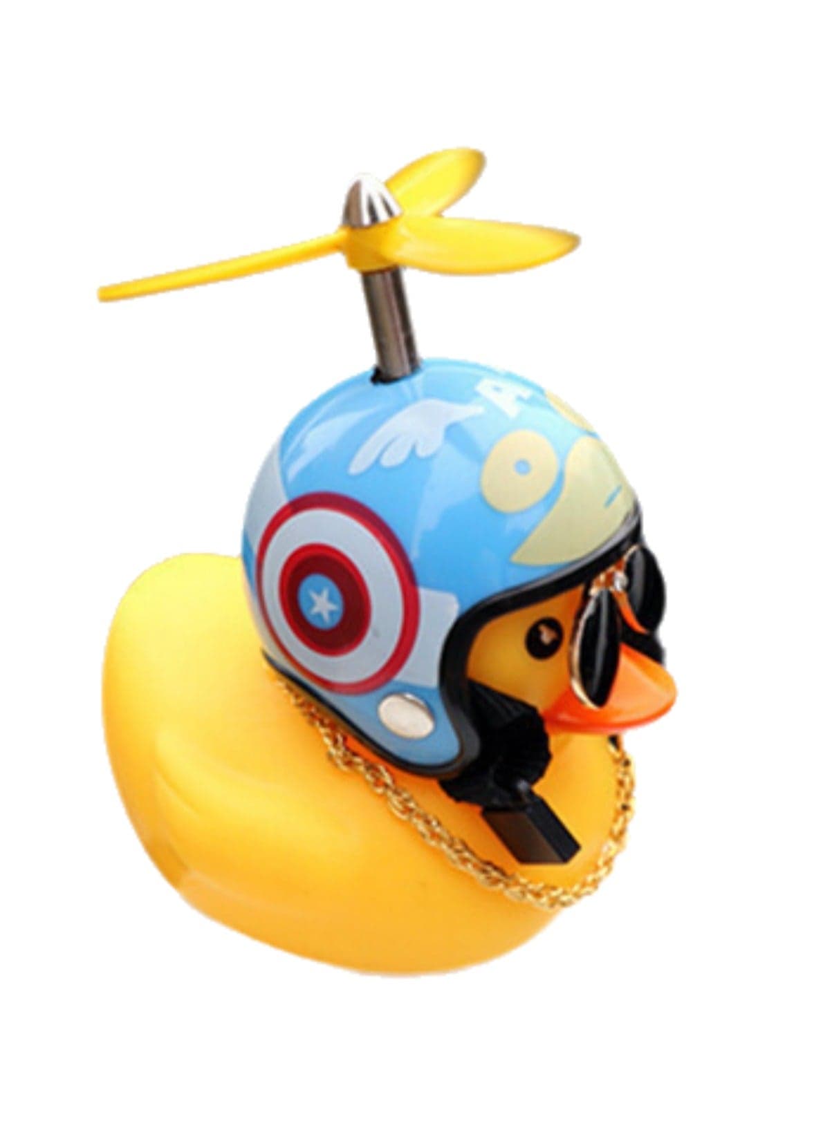 Children's Bicycle Little Yellow Duck Squeeze Horn Suitable For Toddlers, Children, Adults, Riding Lights, Rubber Duck Helmet Toys(AQ Captain Helmet)