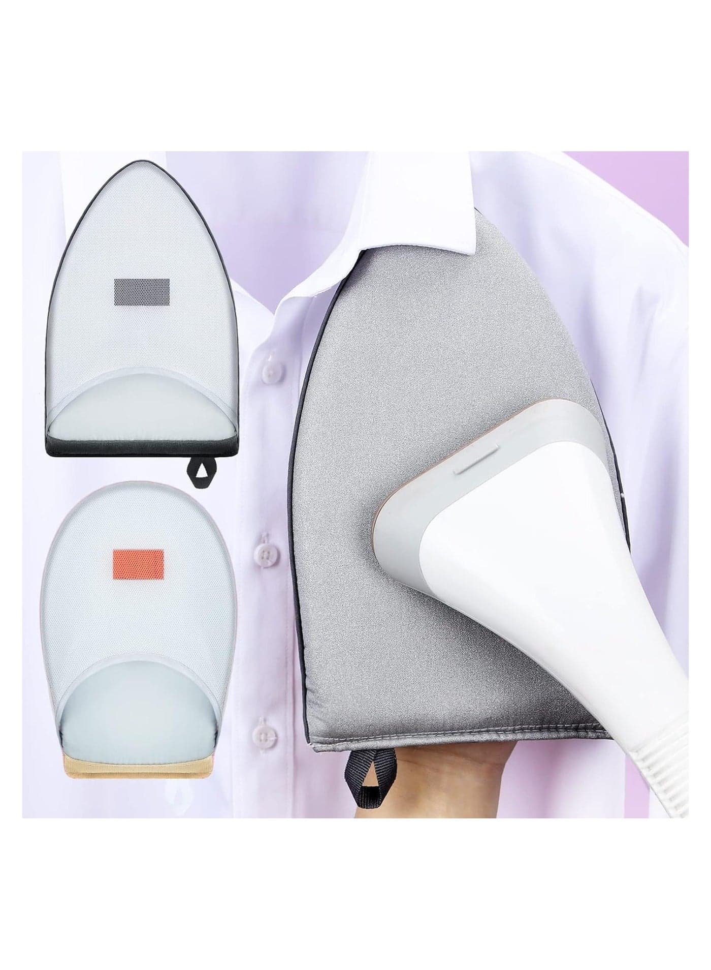 【2 Style】Round ironing board holder, 8.58 x 5.7 1.1 in, Pointed 9.8 5.9 in; The pointed small iron is applied to collar and sleeves, while the round