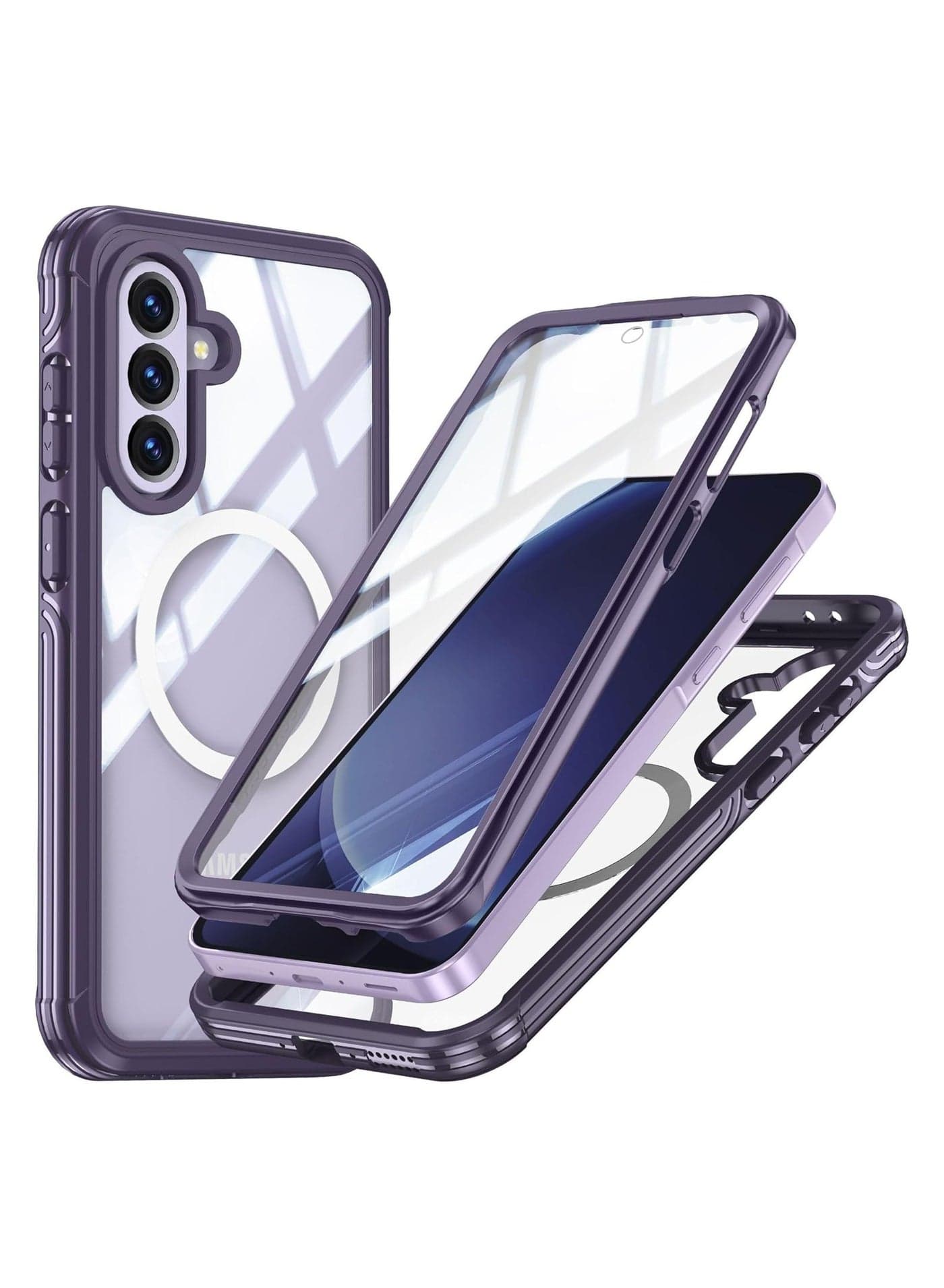 Transparent magnetic case for Samsung Galaxy A36 5G / Galaxy A56 5G with built-in magnetism, wireless charging support, shock and drop protection case