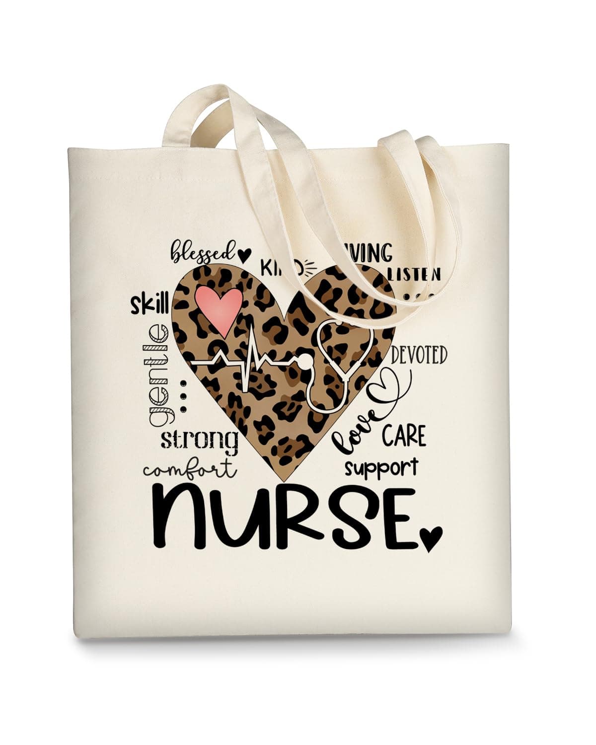 AUSVKAI Canvas Tote Bag Aesthetic for Women Cute Nurse Grocery Cotton Cloth Bag Vacation Shopping Beach Bags Gift