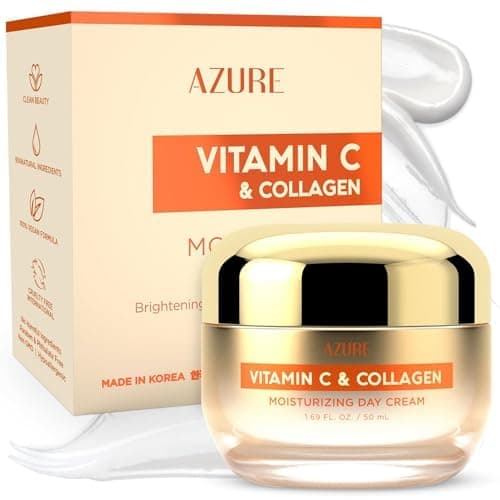 Azure Dermatologist Tested Vitamin C Face Moisturizer K Beauty AntiAging Glowing Deep Hydration Face Cream Korean Skincare All Skin Types 169 fl oz
