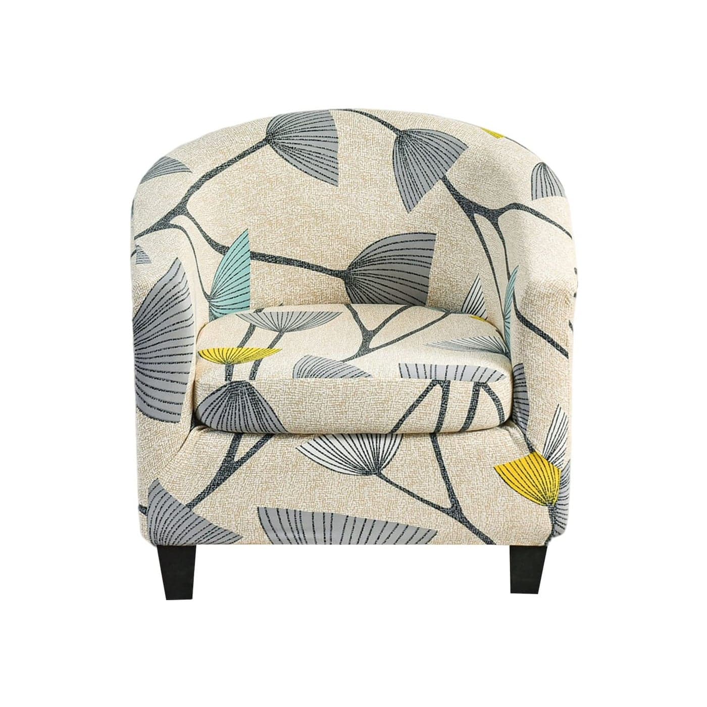 NILUOH Club Chair Slipcover 2 Piece Stretch Tub Chair Cover Round Barrel Chair Covers Non Slip Armchair Covers Couch Covers with Elastic Bottom for Bar Counter Living Room 01