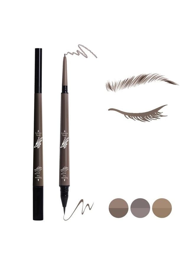 2 in 1 Microblading Eyebrow Pencil Tint 1.5mm Fine Tip Long-lasting Creates Natural Looking Brows (Pack of 1)